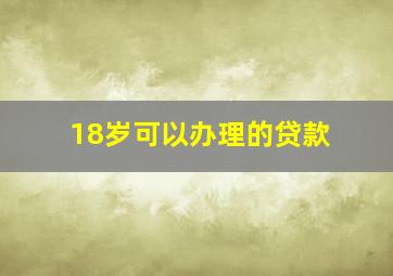 18岁可以办理的贷款