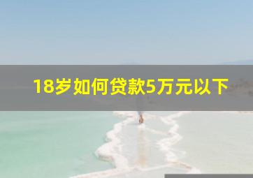 18岁如何贷款5万元以下