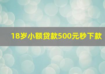 18岁小额贷款500元秒下款