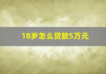 18岁怎么贷款5万元