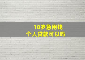 18岁急用钱个人贷款可以吗