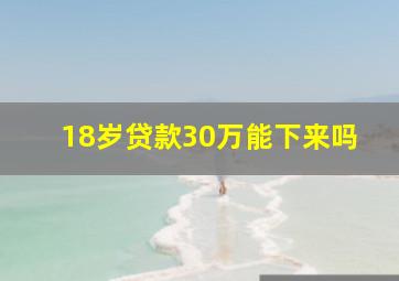 18岁贷款30万能下来吗