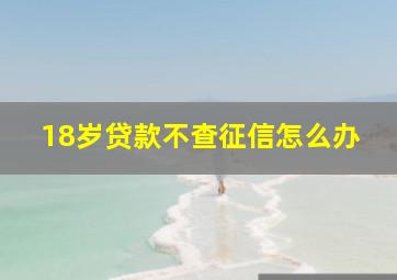 18岁贷款不查征信怎么办