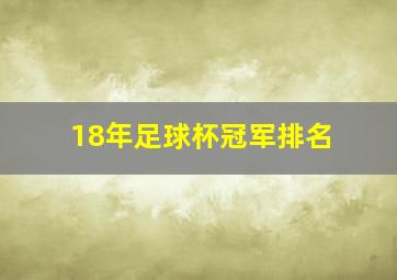 18年足球杯冠军排名