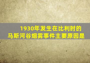 1930年发生在比利时的马斯河谷烟雾事件主要原因是