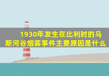 1930年发生在比利时的马斯河谷烟雾事件主要原因是什么