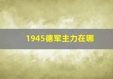 1945德军主力在哪