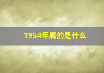 1954年属的是什么