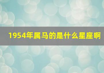 1954年属马的是什么星座啊