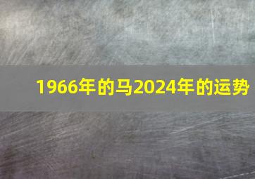 1966年的马2024年的运势