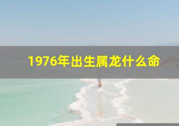 1976年出生属龙什么命