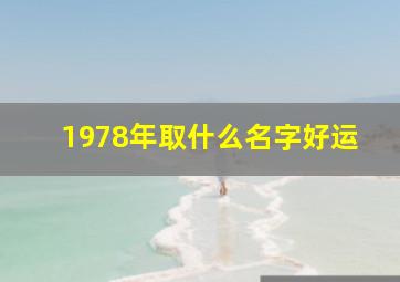 1978年取什么名字好运