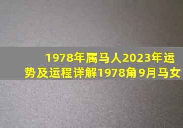 1978年属马人2023年运势及运程详解1978角9月马女