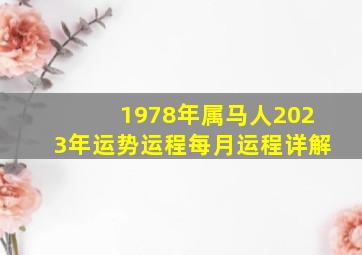 1978年属马人2023年运势运程每月运程详解