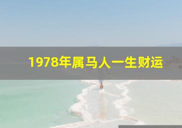 1978年属马人一生财运