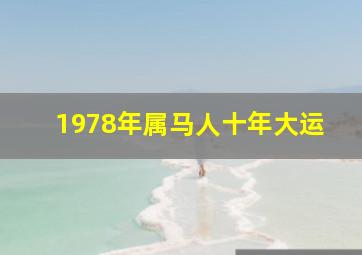 1978年属马人十年大运