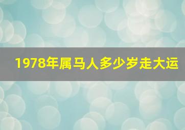 1978年属马人多少岁走大运