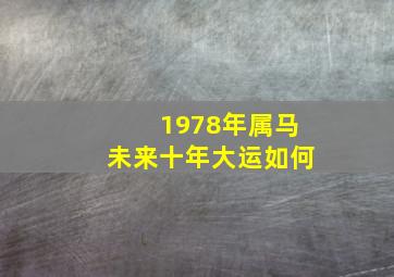 1978年属马未来十年大运如何