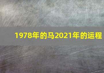 1978年的马2021年的运程