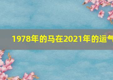 1978年的马在2021年的运气