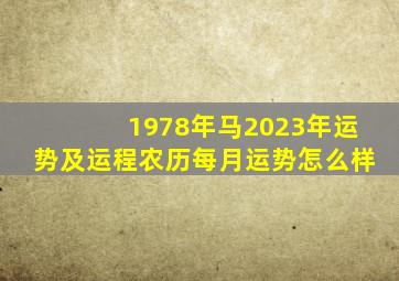 1978年马2023年运势及运程农历每月运势怎么样