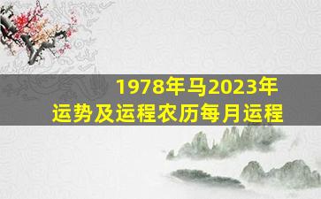 1978年马2023年运势及运程农历每月运程