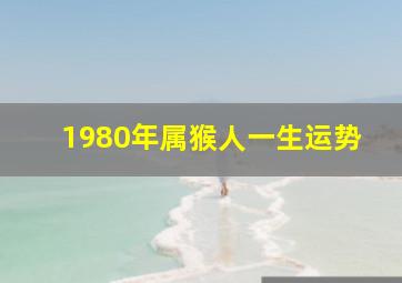 1980年属猴人一生运势