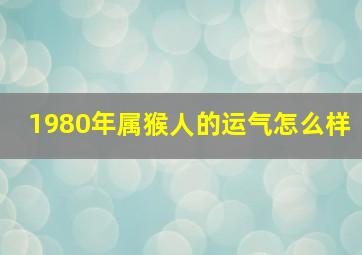 1980年属猴人的运气怎么样