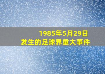 1985年5月29日发生的足球界重大事件