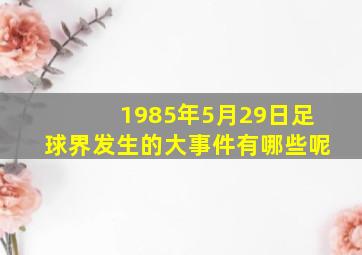 1985年5月29日足球界发生的大事件有哪些呢