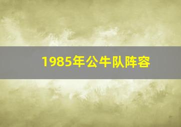 1985年公牛队阵容