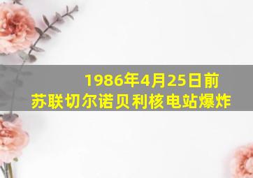 1986年4月25日前苏联切尔诺贝利核电站爆炸