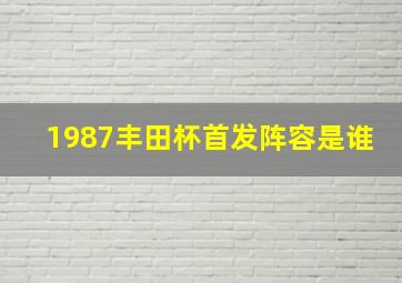 1987丰田杯首发阵容是谁