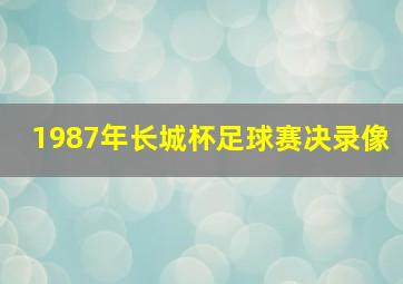 1987年长城杯足球赛决录像