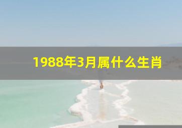 1988年3月属什么生肖