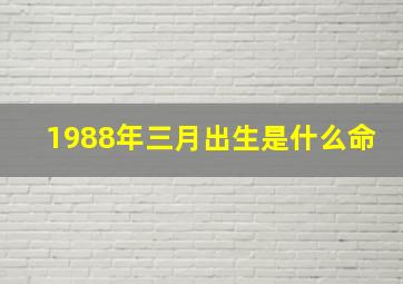 1988年三月出生是什么命