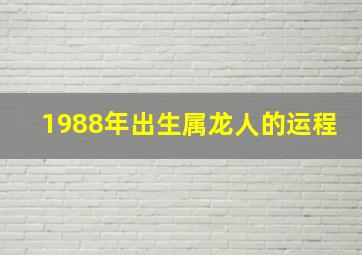 1988年出生属龙人的运程