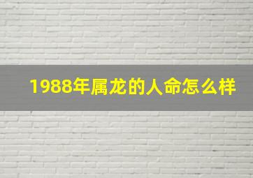 1988年属龙的人命怎么样