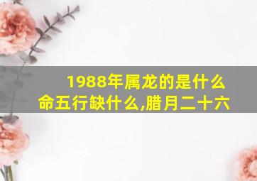 1988年属龙的是什么命五行缺什么,腊月二十六