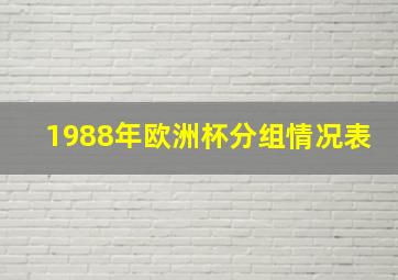 1988年欧洲杯分组情况表