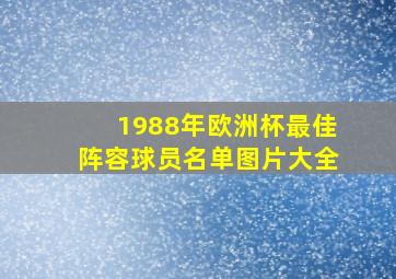 1988年欧洲杯最佳阵容球员名单图片大全