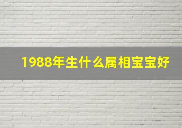 1988年生什么属相宝宝好