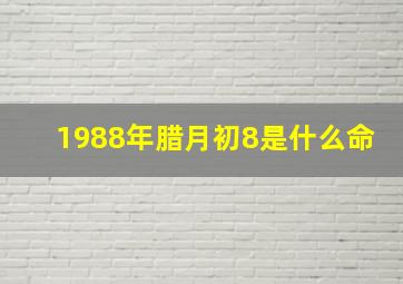 1988年腊月初8是什么命