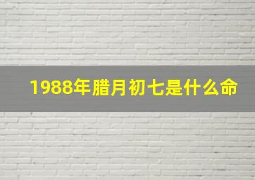 1988年腊月初七是什么命