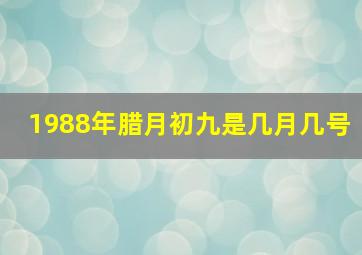 1988年腊月初九是几月几号