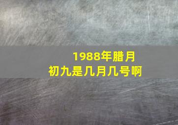 1988年腊月初九是几月几号啊