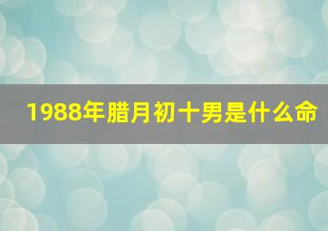 1988年腊月初十男是什么命