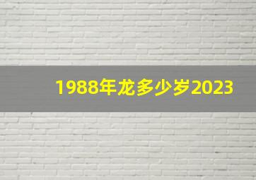 1988年龙多少岁2023