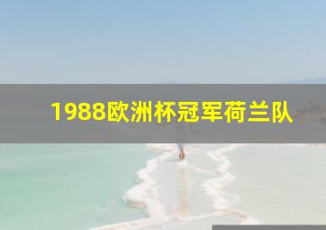 1988欧洲杯冠军荷兰队