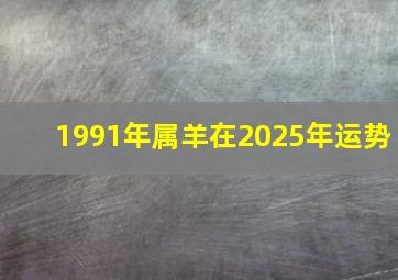 1991年属羊在2025年运势